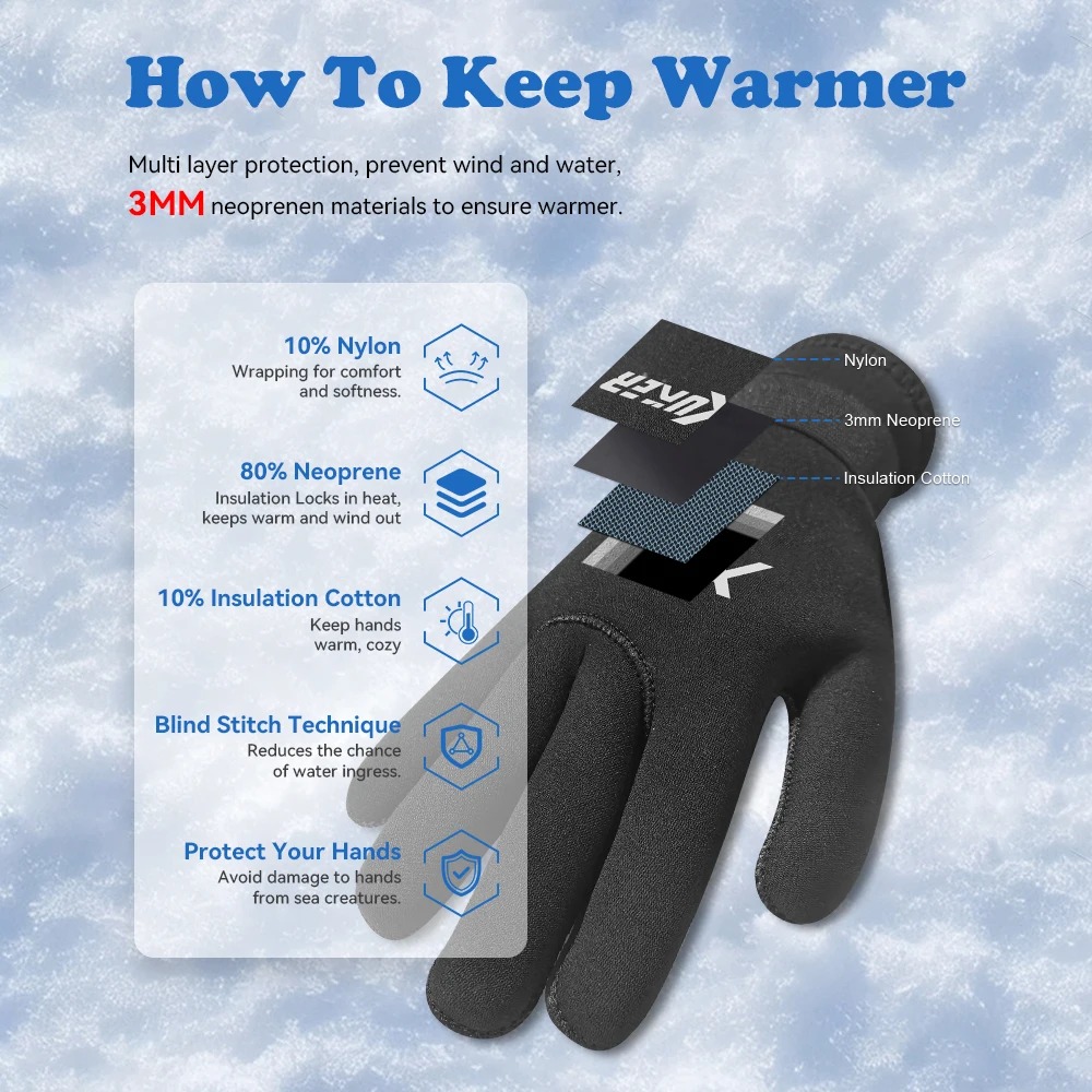 Gants de plongée en néoprène 3 - Wetsuit 3Mm Neoprene avis et prix